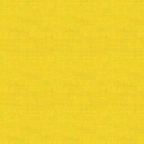 Sunflower Linen Texture Makower. Effen gele stof met linnen uitstraling. Quiltstof, 100% katoen