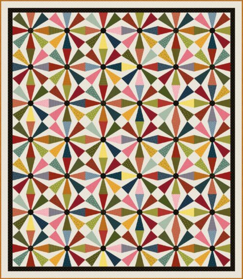 Het gratis patroon voor deze quilt 'Primitive Pinwheels' is ontworpen door Heidi Pridemore of The Whimsical Workshop.