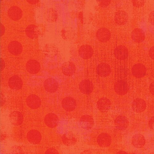 Oranje-rode quiltstof met stippen Grunge Hits the Spot Tangerine 30149 19