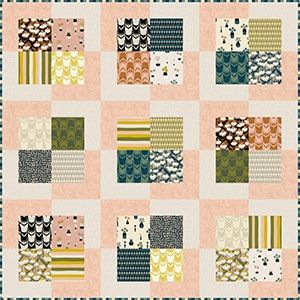 Gratis quilt patroon van Makower, erg geschikt voor de vintagestoffen van de quilt collectie Perennial
