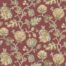 Orkney, Theodesia Red. Morris & Co. Creme bloemknoppen op rode achtergrond.