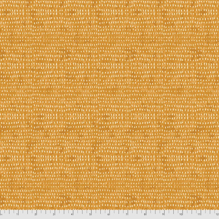  Moderne oranje quilt stof met kleine stippen. Een creatie van Cori Dantini voor Free Spirit. Quiltstof, 100% katoen