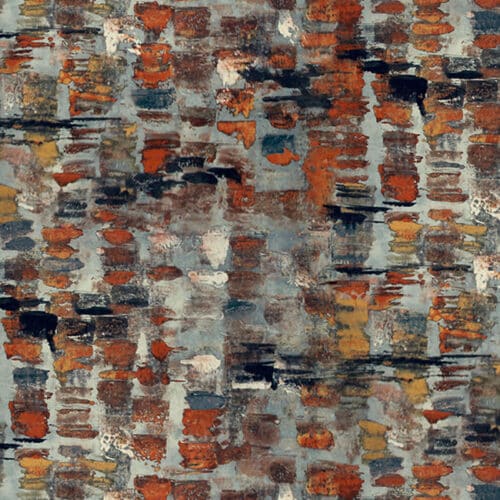 Oxidize, collectie Rust & Bloom van Free Spirit. Moderne grafische quiltstof, roestkleurige blokjes.