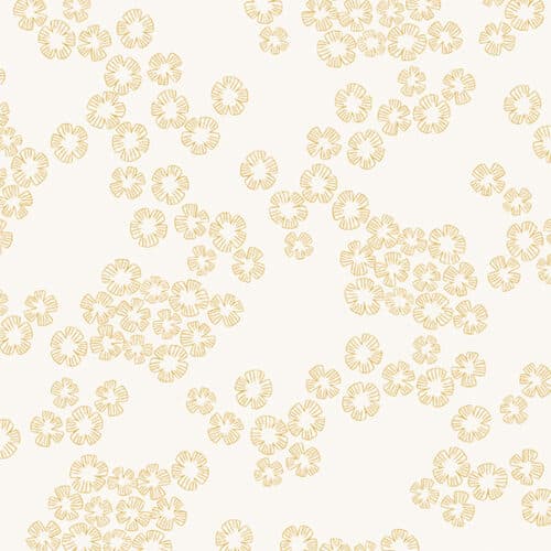 crème quiltstof met bloemetjes, ontwerp van Stephanie Organes voor de Andover collectie Wandering