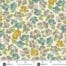 Creme quiltstof met motief van kleine turquoise bloemen, flower box van Renee Nanneman voor Makower