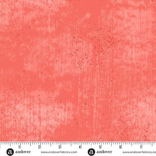 830O1 Tigertail, collectie Glaze van ontwerper Libs Elliott voor Andover. Oranje-roze bijna effen quiltstof, 100% katoen