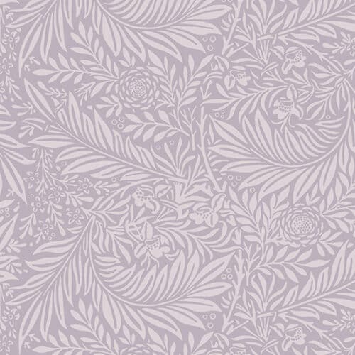 Foliage Purple Fleur Nouveau van Andover, 706-P Pastel paarse quiltstof met art nouveau-achtig natuurlijk motief van takken en bladeren. Quiltstof, 100% katoen,