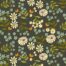 1067K Midnight collectie Winged Garden van Alexandra Bordallo. Zwarte quiltstof met veelkleurig motief van bloemen en bladeren. Quiltstof, 100% katoen